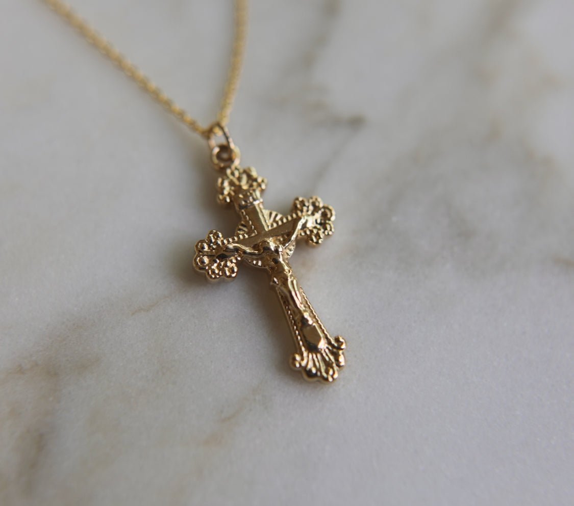 14k Gold Crucifix Necklace - Ethereal Essentials
