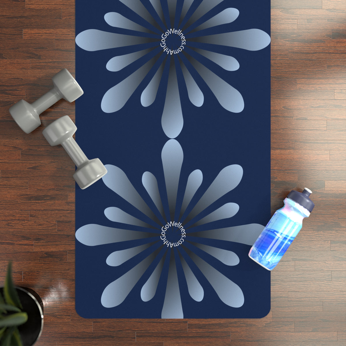 Yoga Mat — Navy Floral Mandala - Ahh GoGo Wellness