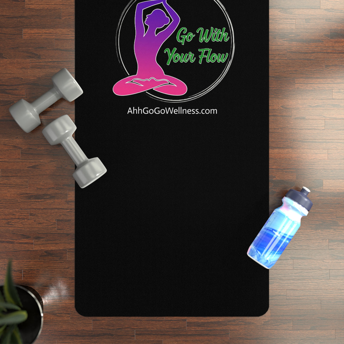 Rubber Yoga Mat - Go With Your Flow - Ahh GoGo Wellness
