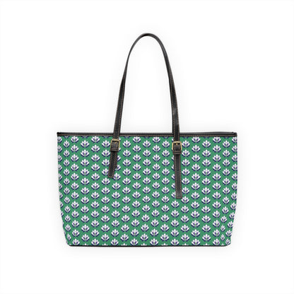 Ahh GoGo Wellness - PU Leather Shoulder Bag - White Lotus - Green
