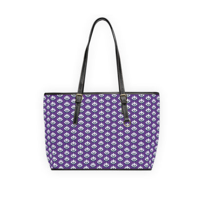 Ahh GoGo Wellness - Leather Shoulder Bag - White Lotus - Purple