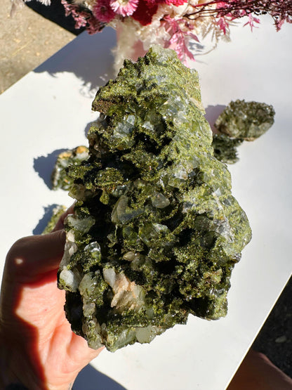 Epidote Quartz Cluster