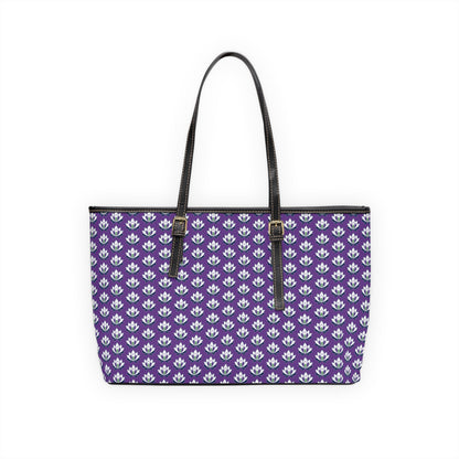 Ahh GoGo Wellness - Leather Shoulder Bag - White Lotus - Purple