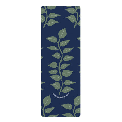 Leaf Vine Yoga Mat — Non-Slip Eco-Friendly Blue & Green - Ahh GoGo Wellness