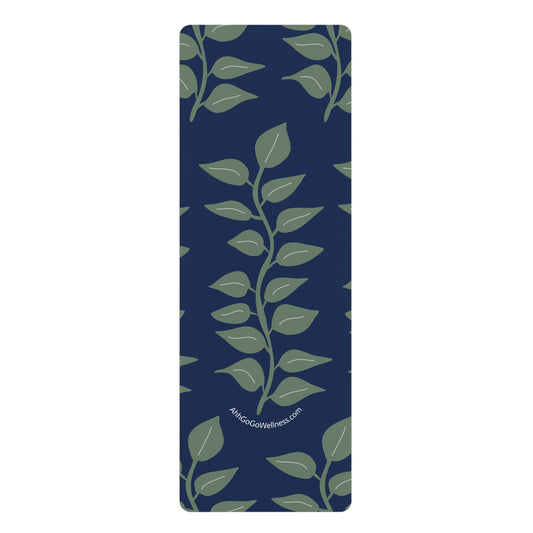 Leaf Vine Yoga Mat — Non-Slip Eco-Friendly Blue & Green - Ahh GoGo Wellness