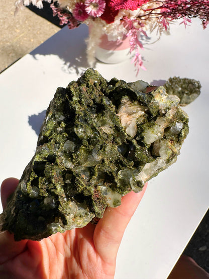 Epidote Quartz Cluster