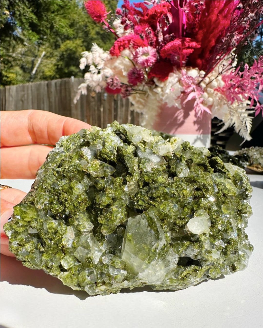 Epidote Quartz Cluster