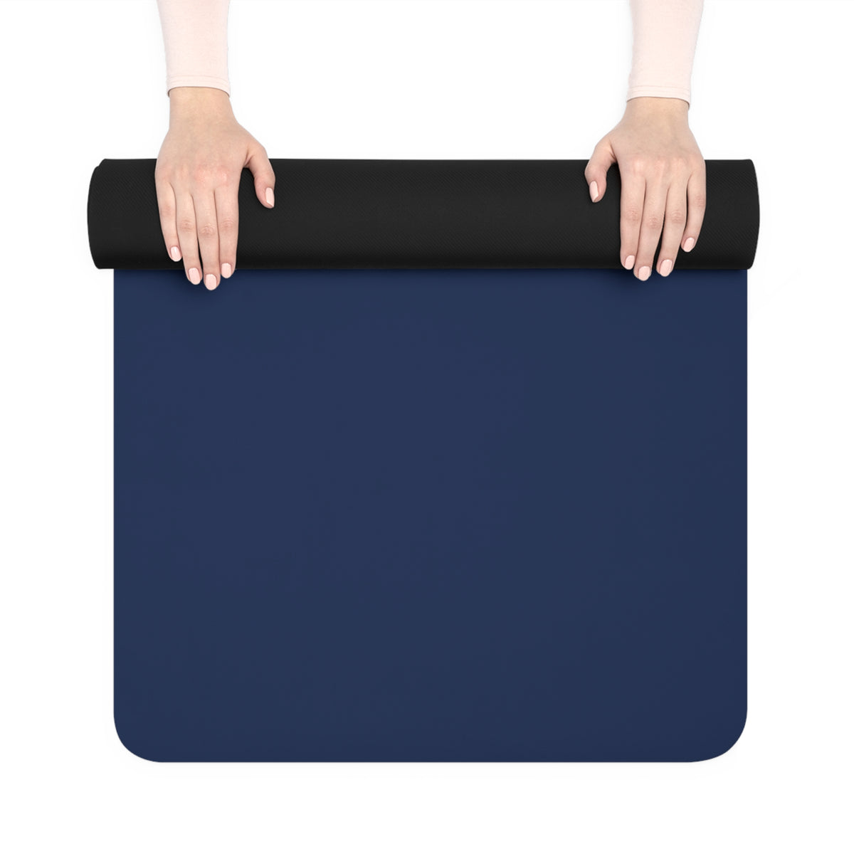 Yoga Mat - "Go With Your Flow" Blue Rubber Non-Slip Mat - Ahh GoGo Wellness