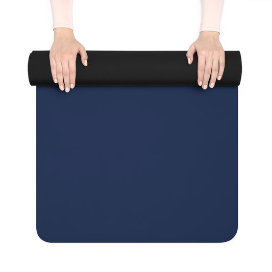 Yoga Mat - "Go With Your Flow" Blue Rubber Non-Slip Mat - Ahh GoGo Wellness