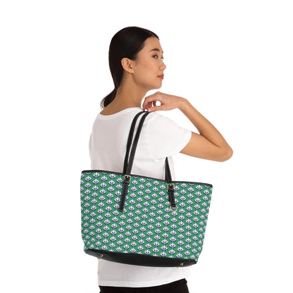 Ahh GoGo Wellness - PU Leather Shoulder Bag - White Lotus - Green