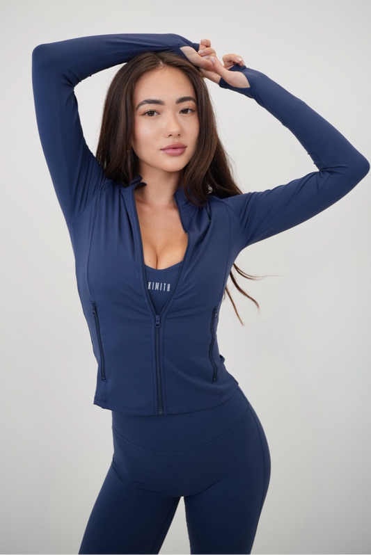 I Live in Luxury Navy Blue Perfect Fit Jacket - Fitness, Yoga