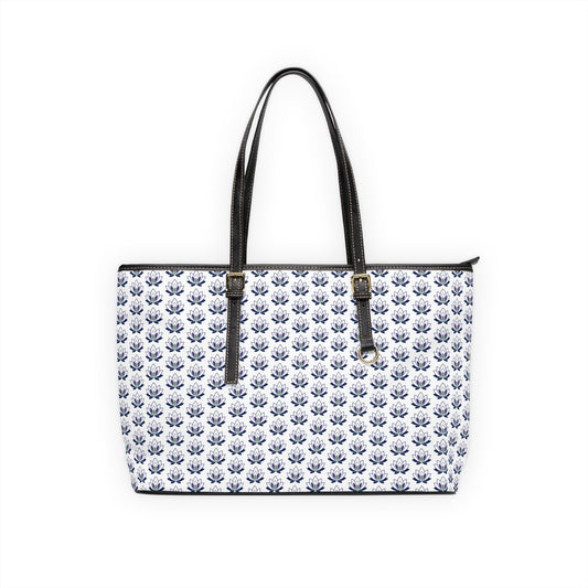 Ahh GoGo Wellness - PU Leather Shoulder Bag - White Lotus - White
