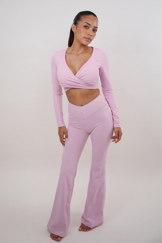 I Am Present Pink Stretch Flare Legging - Fitness, Yoga