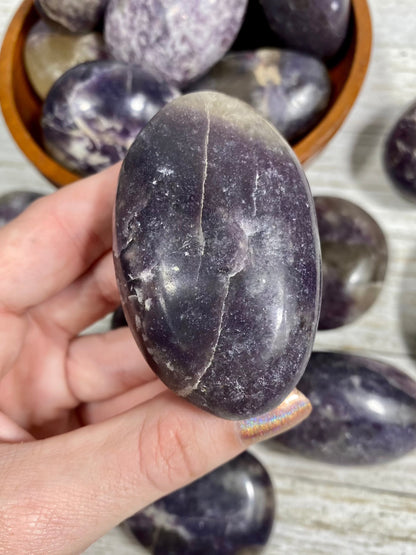 Lepidolite with Citrine Palm Stone