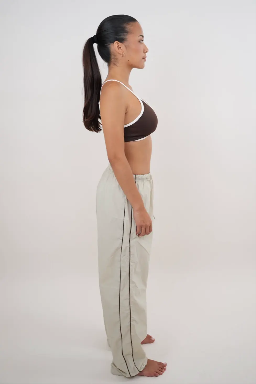 I Accept Change with Grace Beige Versatile Relaxed Fit Pant - Fitness, Yoga KIMITH BRAND