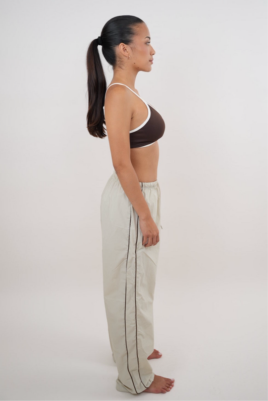 I Accept Change with Grace Beige Versatile Relaxed Fit Pant - Fitness, Yoga