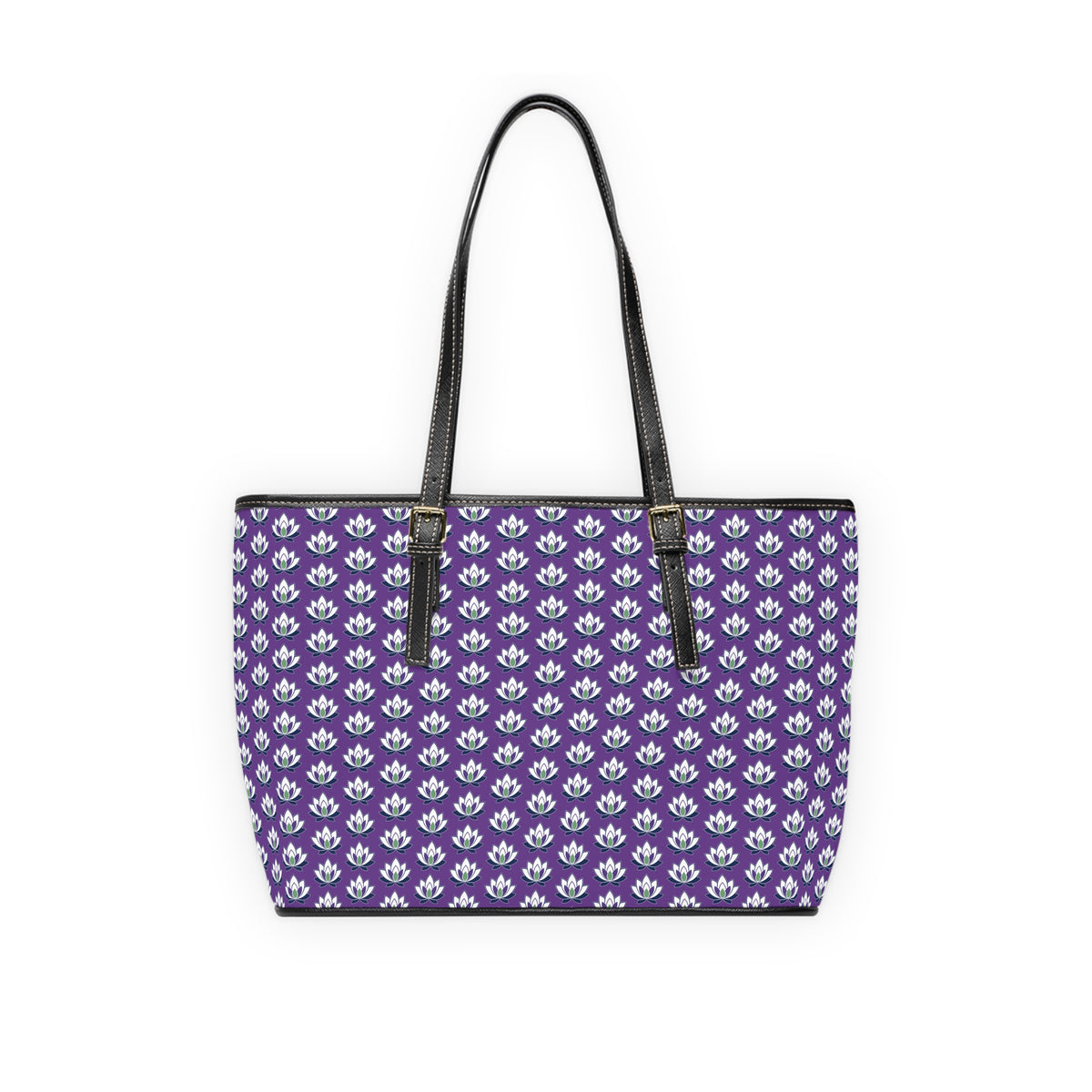 Ahh GoGo Wellness - Leather Shoulder Bag - White Lotus - Purple