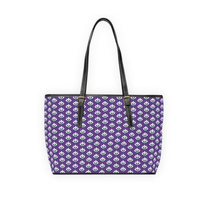 Ahh GoGo Wellness - Leather Shoulder Bag - White Lotus - Purple