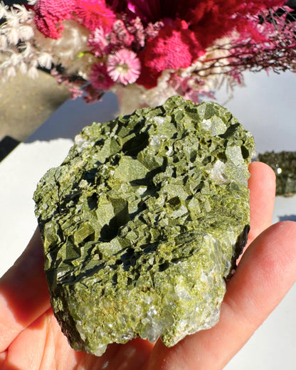 Epidote Quartz Cluster