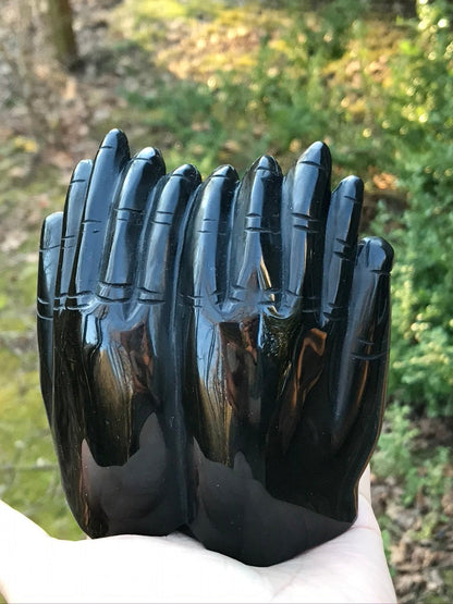 Obsidian Prayer Hands for Blessings & Boundaries, Choose Your Favorite