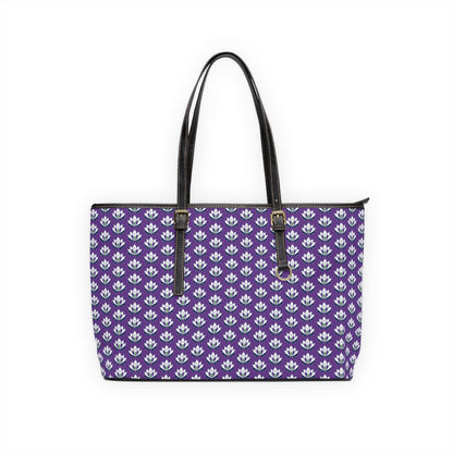Ahh GoGo Wellness - Leather Shoulder Bag - White Lotus - Purple
