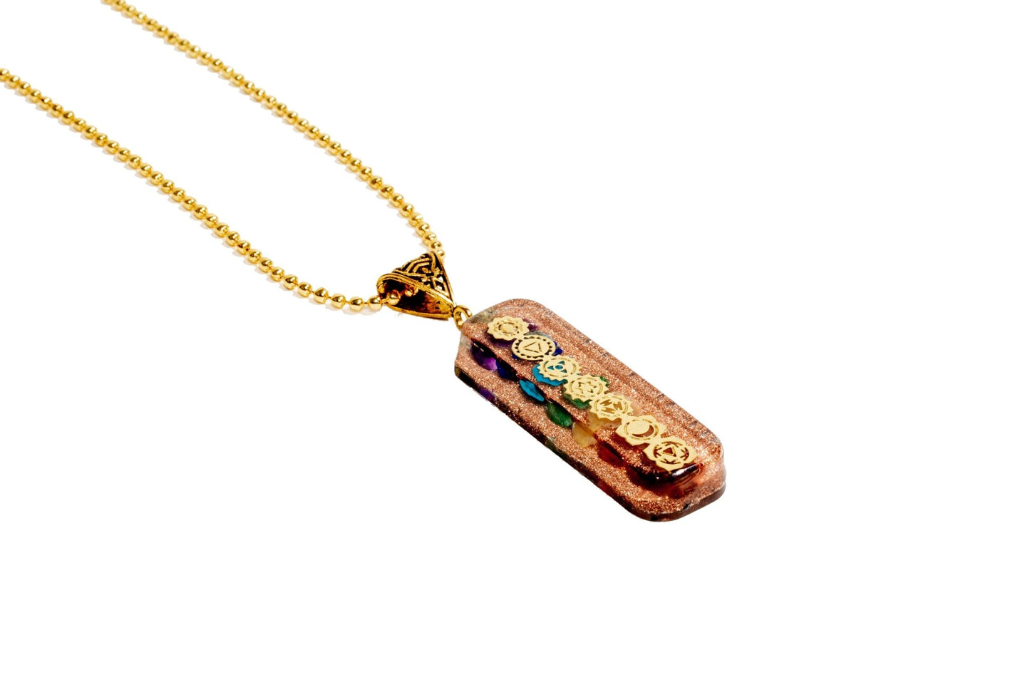 7 chakra Orgone Copper Pendant with Chain (Ships from USA!) - Ethereal Essentials