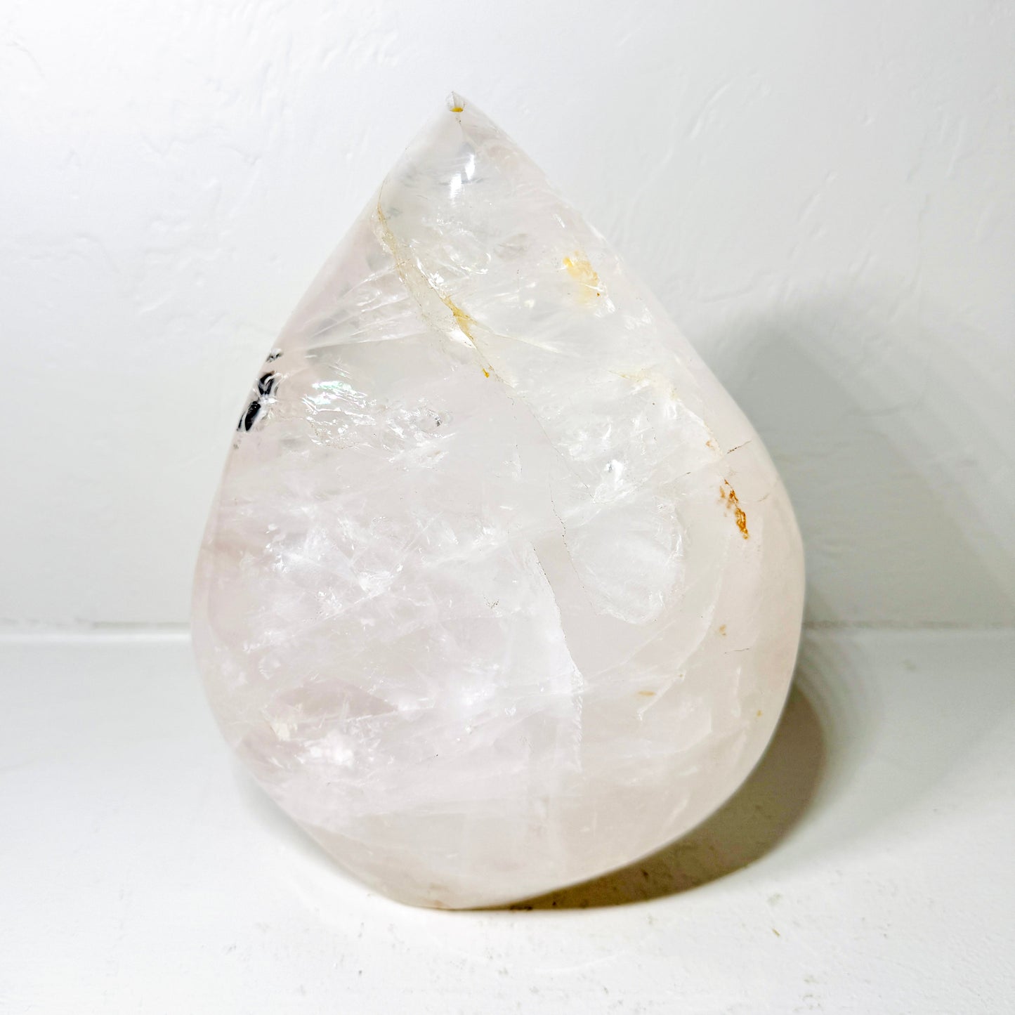 Milky Dream Quartz Crystal Leaf Carving – Exquisite Hand-Carved Design with Natural Inclusions (7.3LB)
