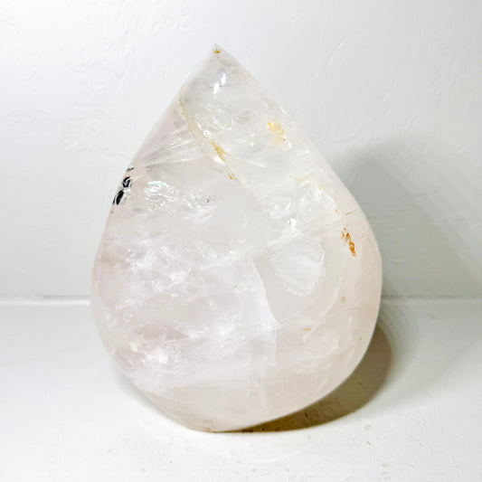 Milky Dream Quartz Crystal Leaf Carving – Exquisite Hand-Carved Design with Natural Inclusions (7.3LB)