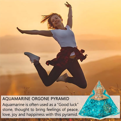 Selenite Orgonite Pyramid for Clarity, Emotional Healing, Spiritual Connection | Orgonite orgone pyramids with Copper Coil and Crystal Quartz for Chakra Protection (Selenite)