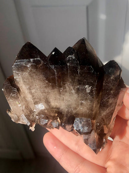 Smoky Quartz Cluster – Rare Multi-Point Formation (3”+ Long)