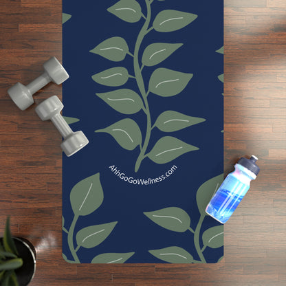 Leaf Vine Yoga Mat — Non-Slip Eco-Friendly Blue & Green - Ahh GoGo Wellness
