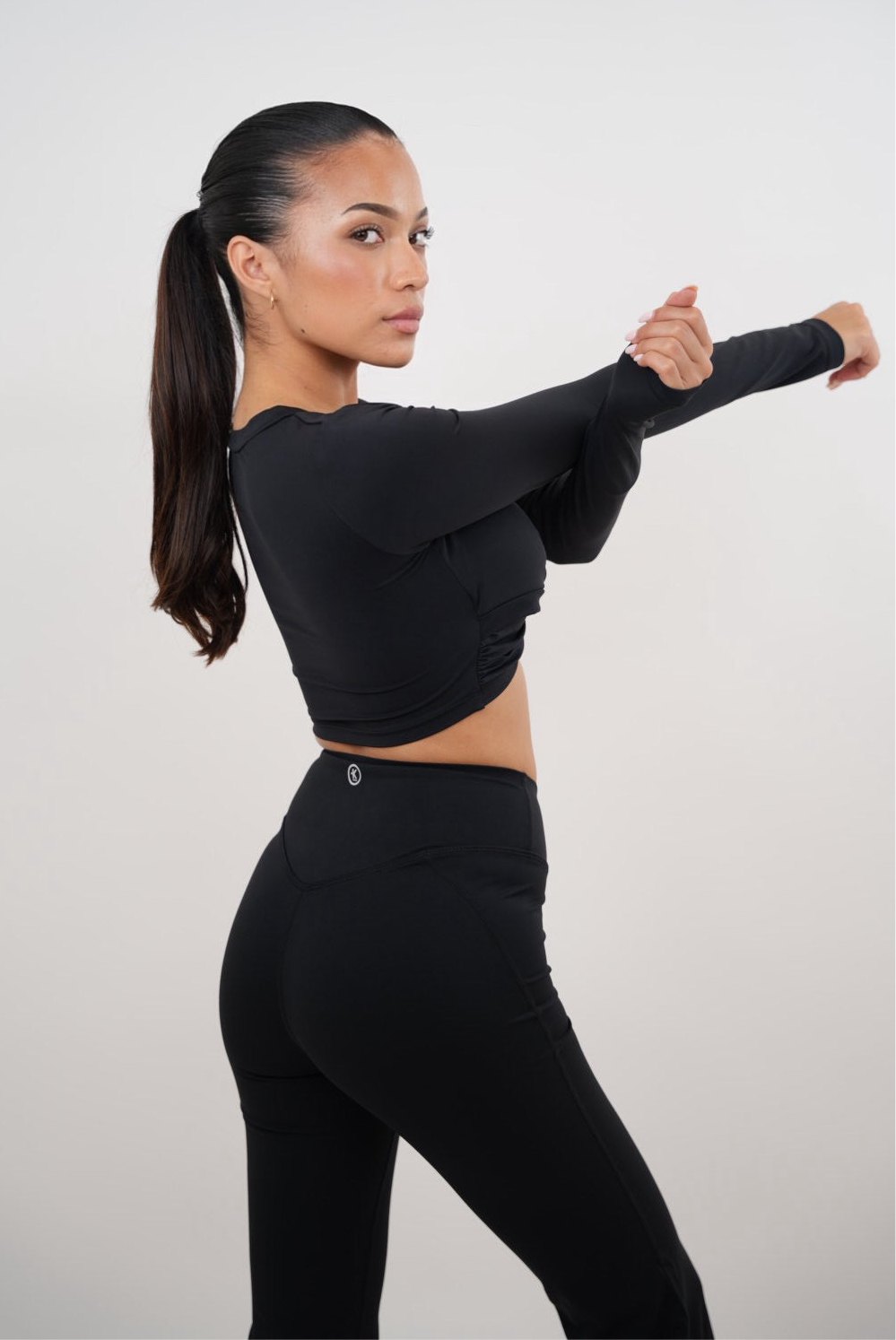 I Am Present Black Elegant Top - Fitness, Yoga