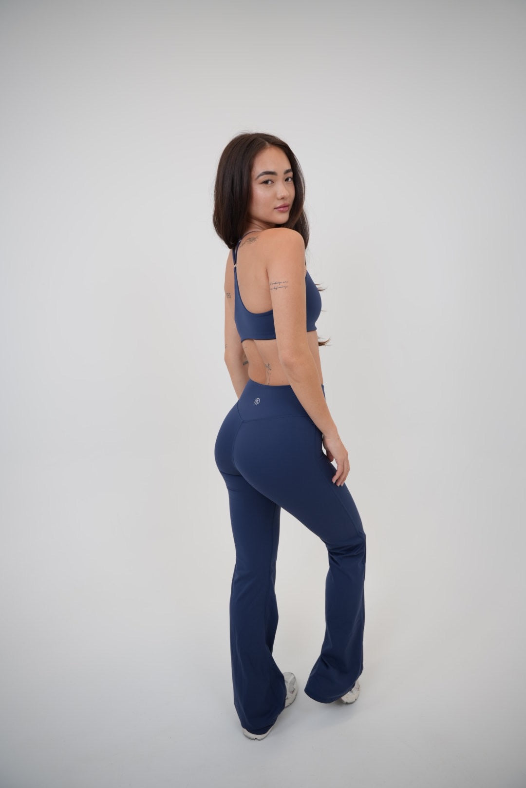 I Live in Luxury Navy Blue Flare Pant - Fitness, Yoga