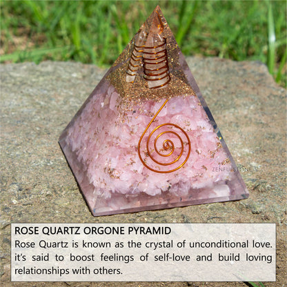 Selenite Orgonite Pyramid for Clarity, Emotional Healing, Spiritual Connection | Orgonite orgone pyramids with Copper Coil and Crystal Quartz for Chakra Protection (Selenite)
