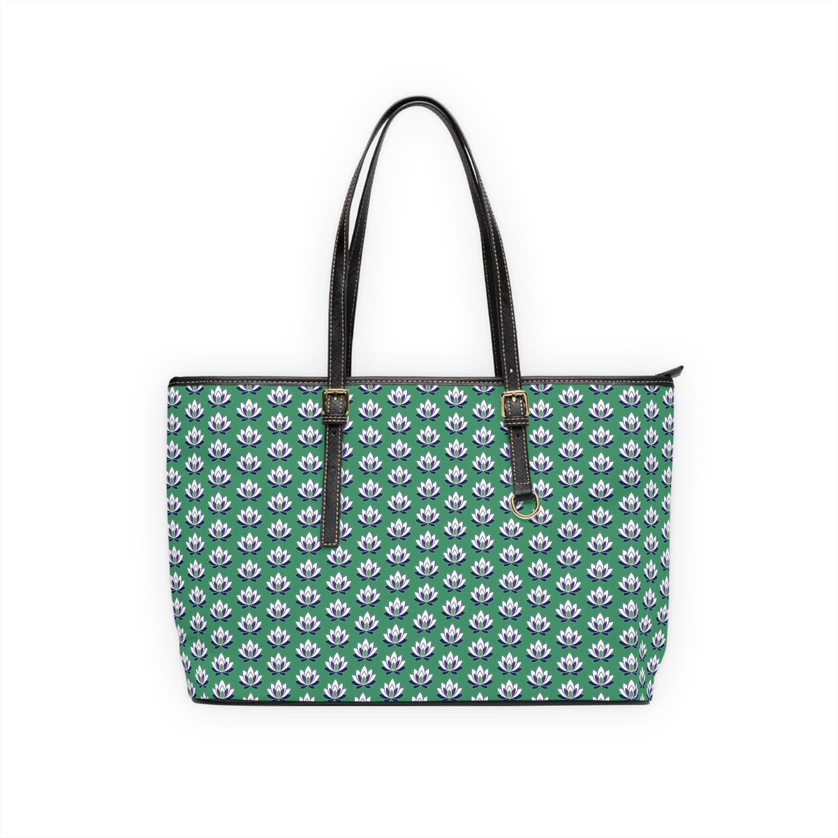 Ahh GoGo Wellness - PU Leather Shoulder Bag - White Lotus - Green
