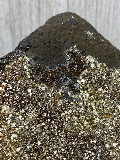 Pyrite on Shungite Raw Layered Plate | Brazil