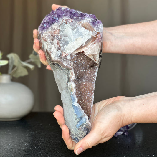 Amethyst centerpiece natural crystal stone