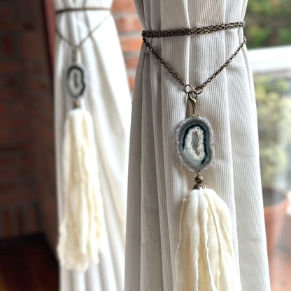 Amethyst crystal curtain tie back
