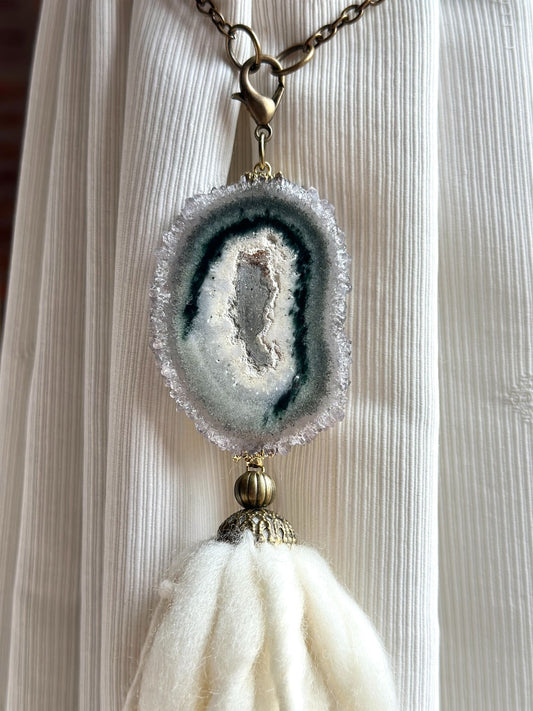 Amethyst crystal curtain tie back