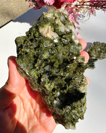 Epidote Quartz Cluster
