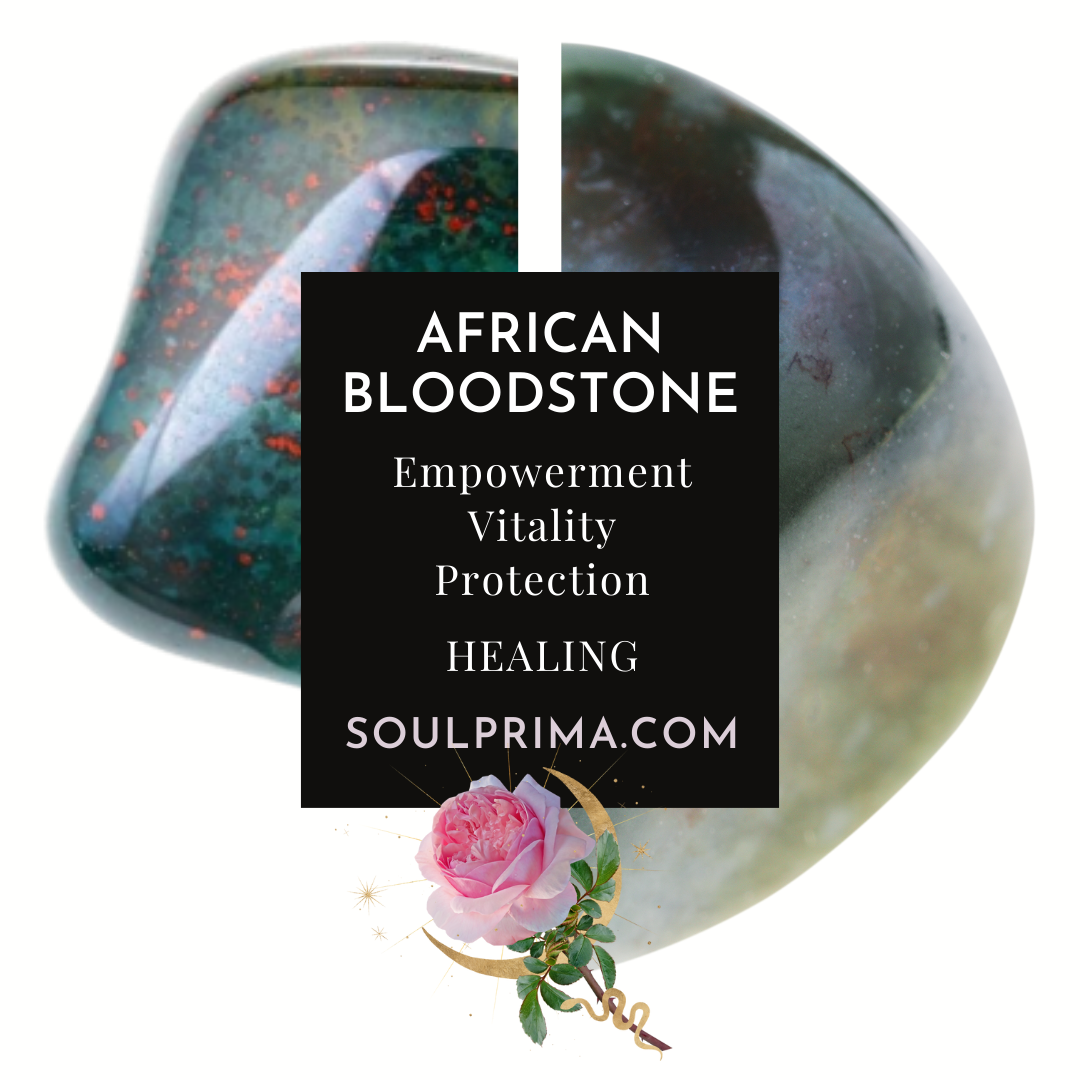 Bloodstone Ankh for Healing and Protection, Egyptian Heart 6 Inch