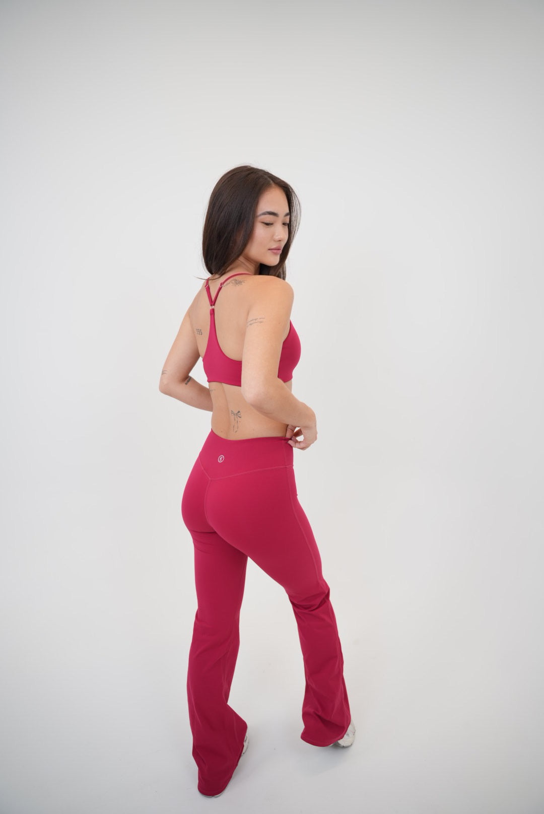 I Live in Luxury Red Flare Pant - Fitness, Yoga