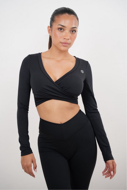 I Am Present Black Elegant Top - Fitness, Yoga