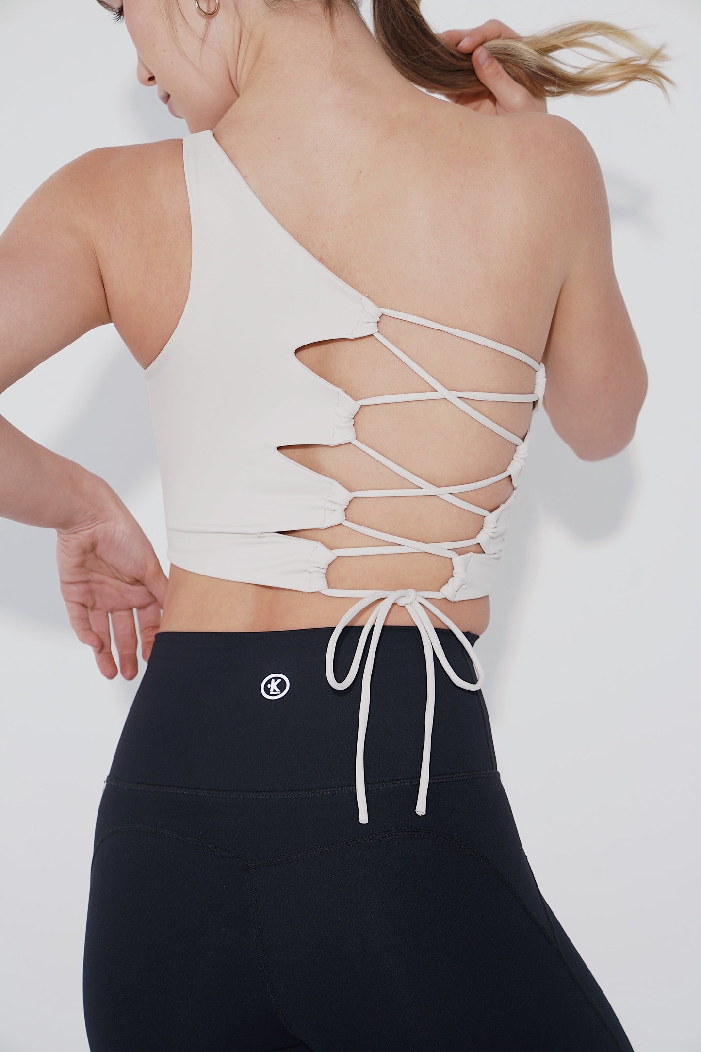 I Am Wise Tie up Bra in Ivory - Fitness, Yoga