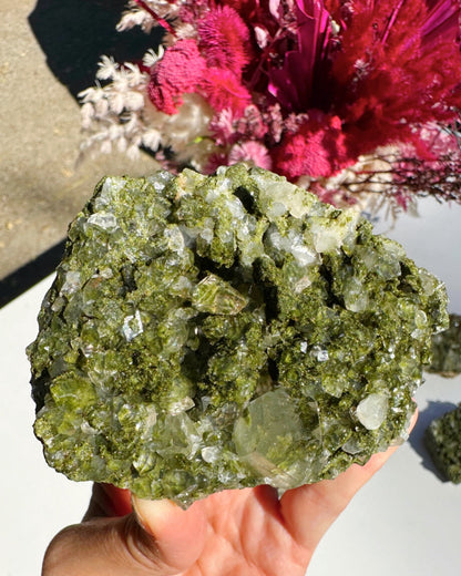 Epidote Quartz Cluster