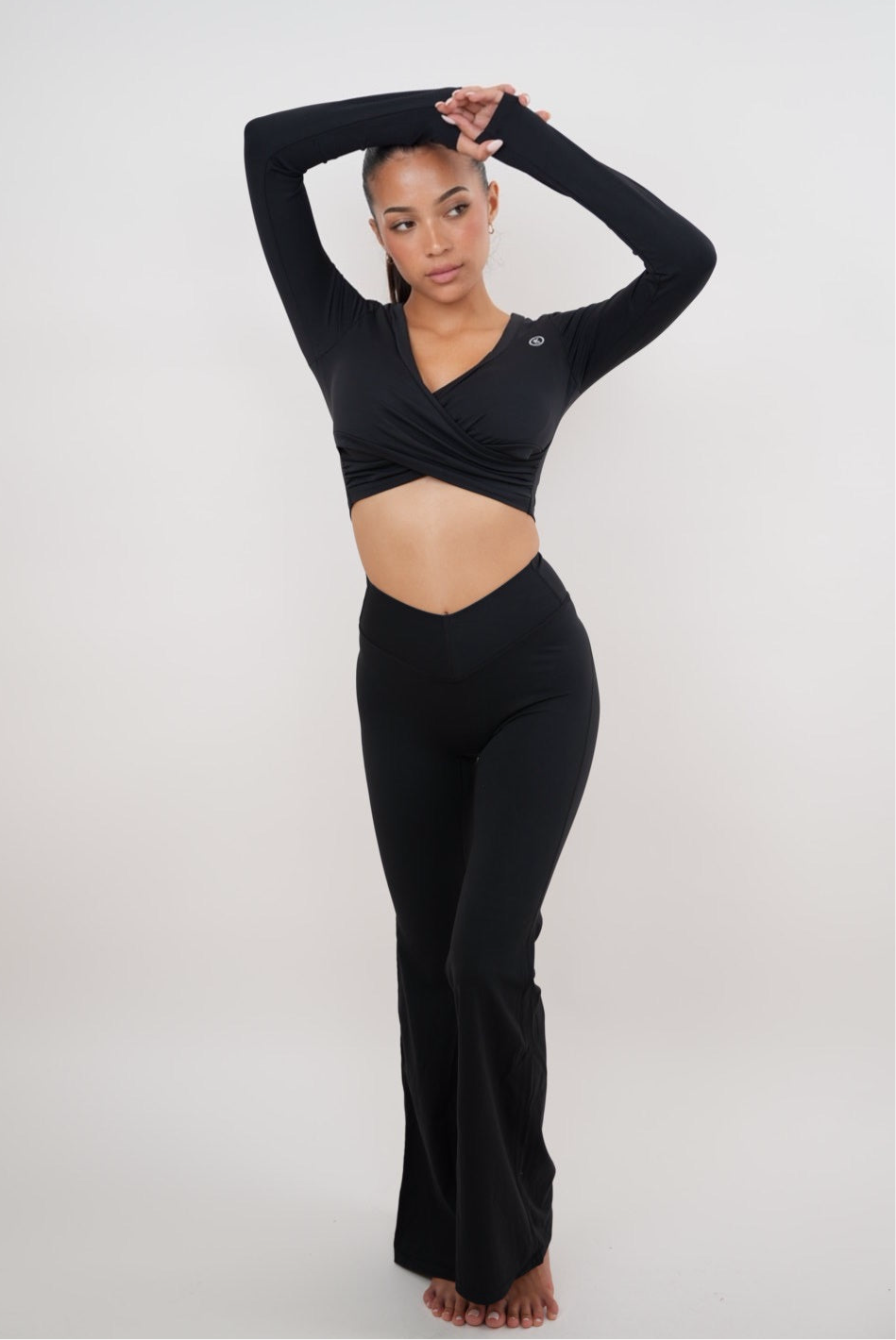 I Am Present Black Stretch Flare Legging - Fitness, Yoga