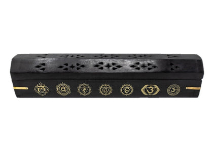 Chakra Wood Incense Box Burner