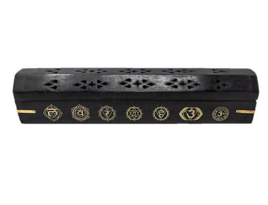 Chakra Wood Incense Box Burner