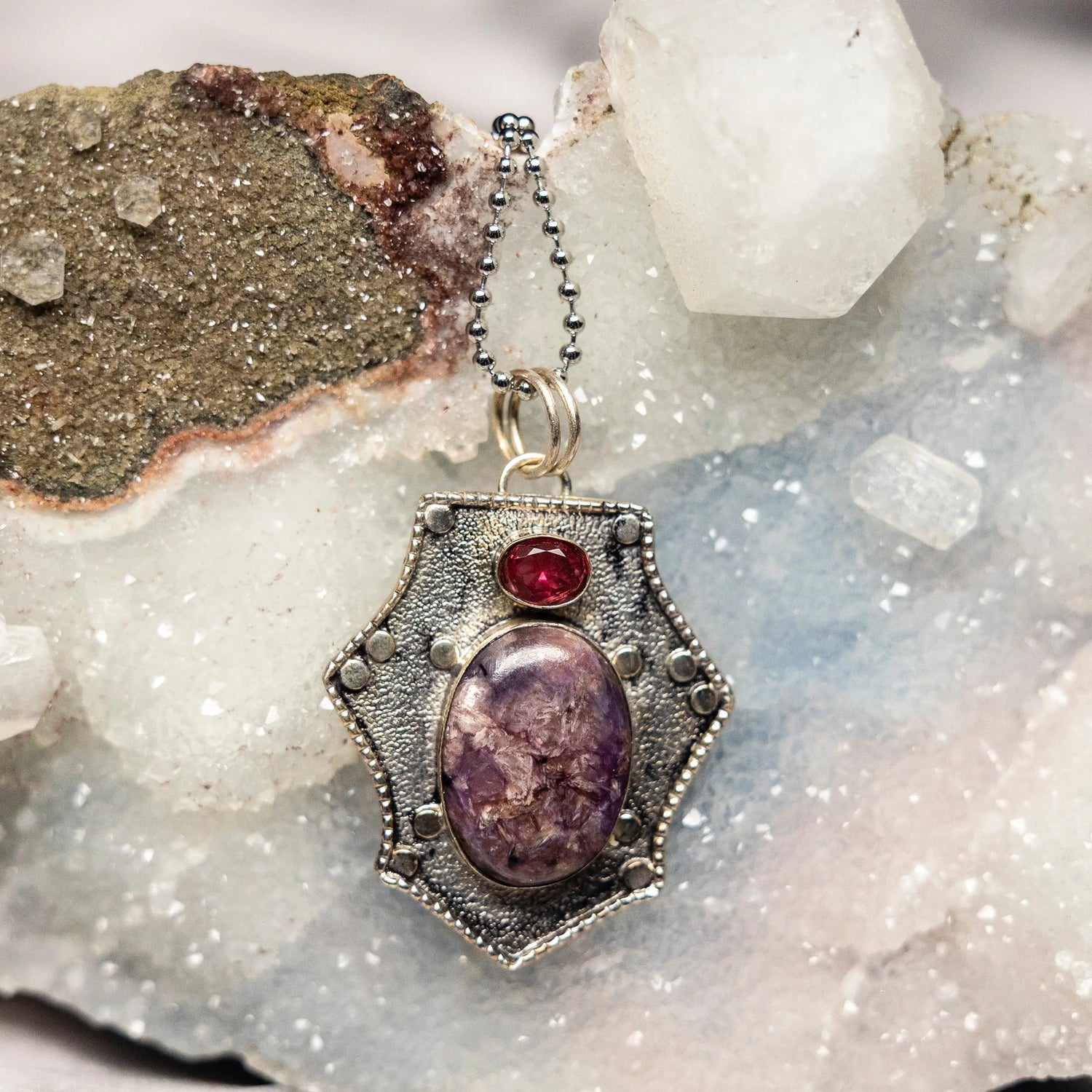 Charoite On 925 Silver Pendant Crystal Destiny