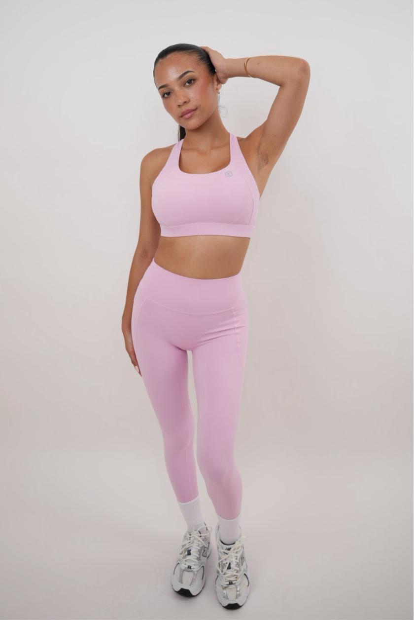 I Am Glowing Pink Blossom Quick Dry Butter Legging - Fitness, Yoga